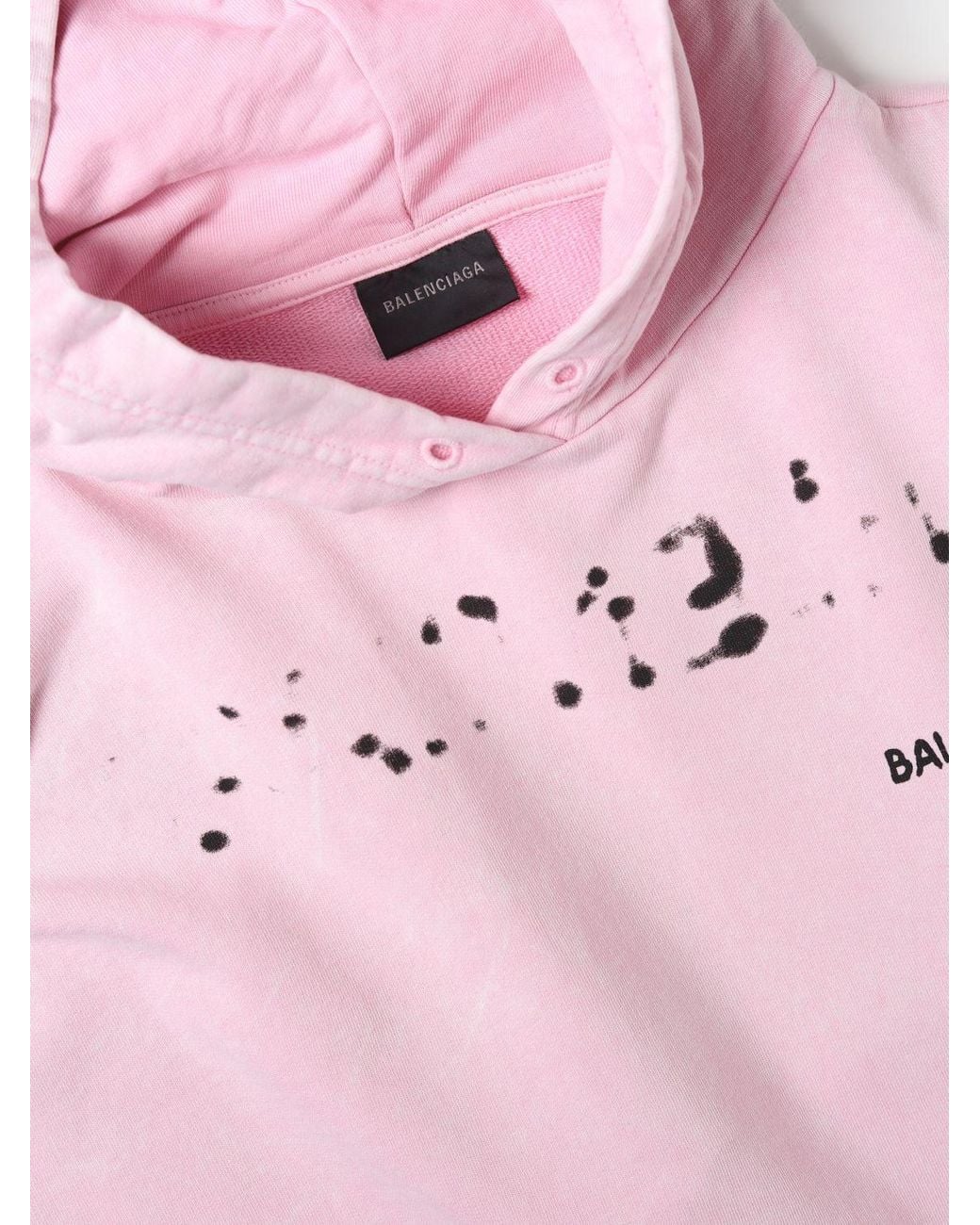 Balenciaga Pink Logo Printed Oversized Hoodie