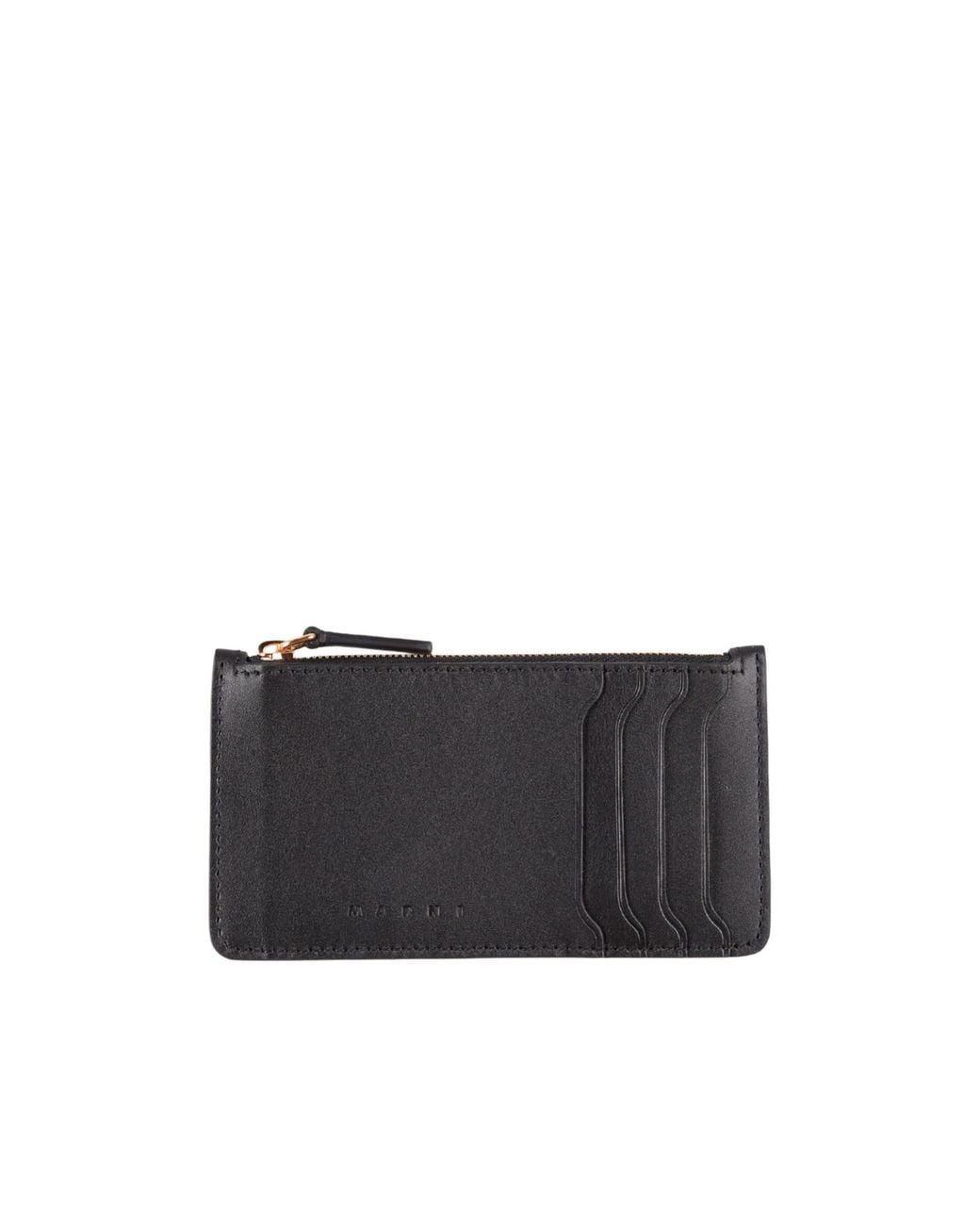 Marni Black Leather Cardholders