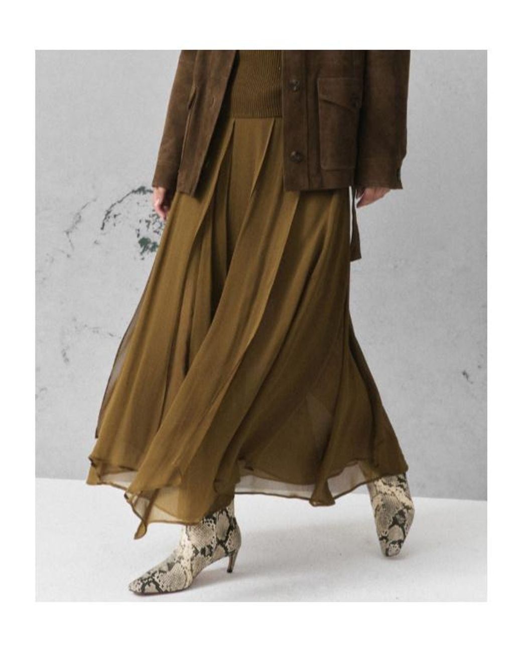 Marella Green Crepon Skirt