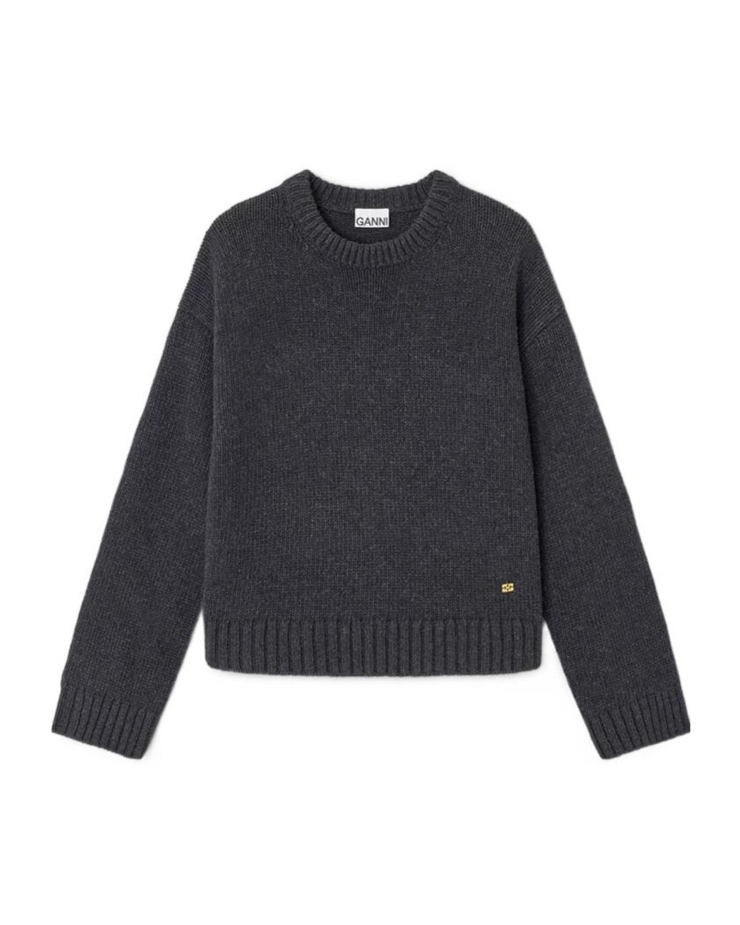 Ganni Blue Dark Wool Mix Jumper