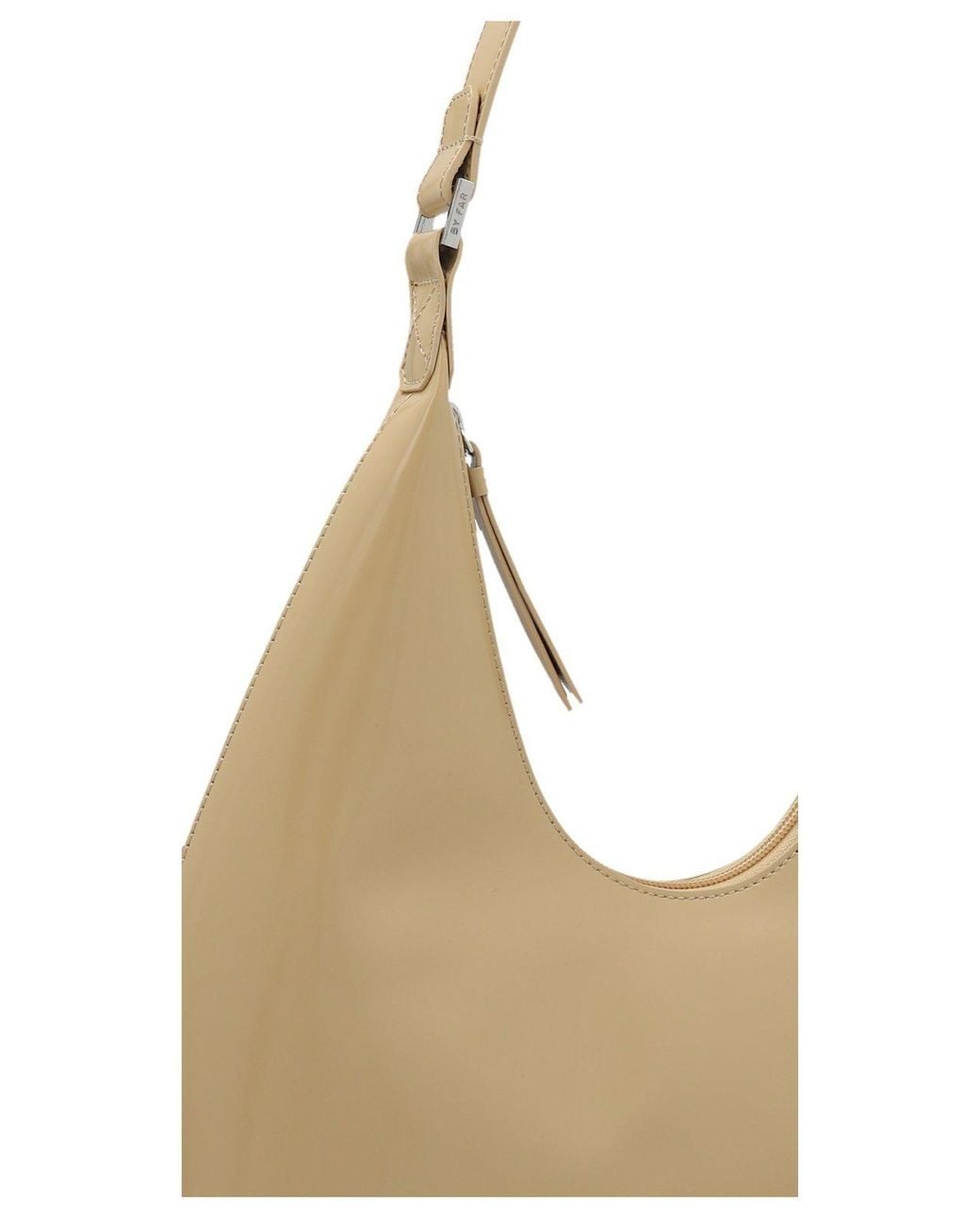 By Far Natural Amber Zipped Shoulder Bag