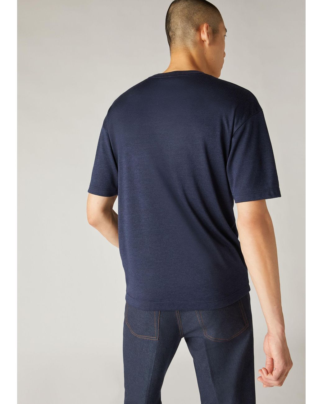 Loro Piana Blue Short-Sleeve T-Shirt for men