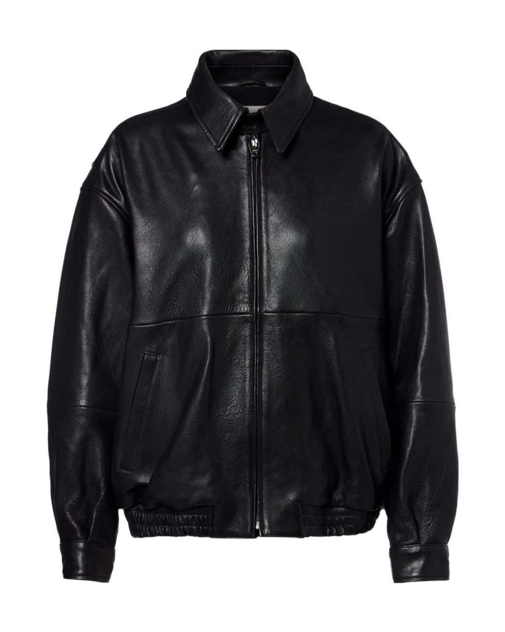 Nour Hammour Black Long-Sleeved Leather Jacket