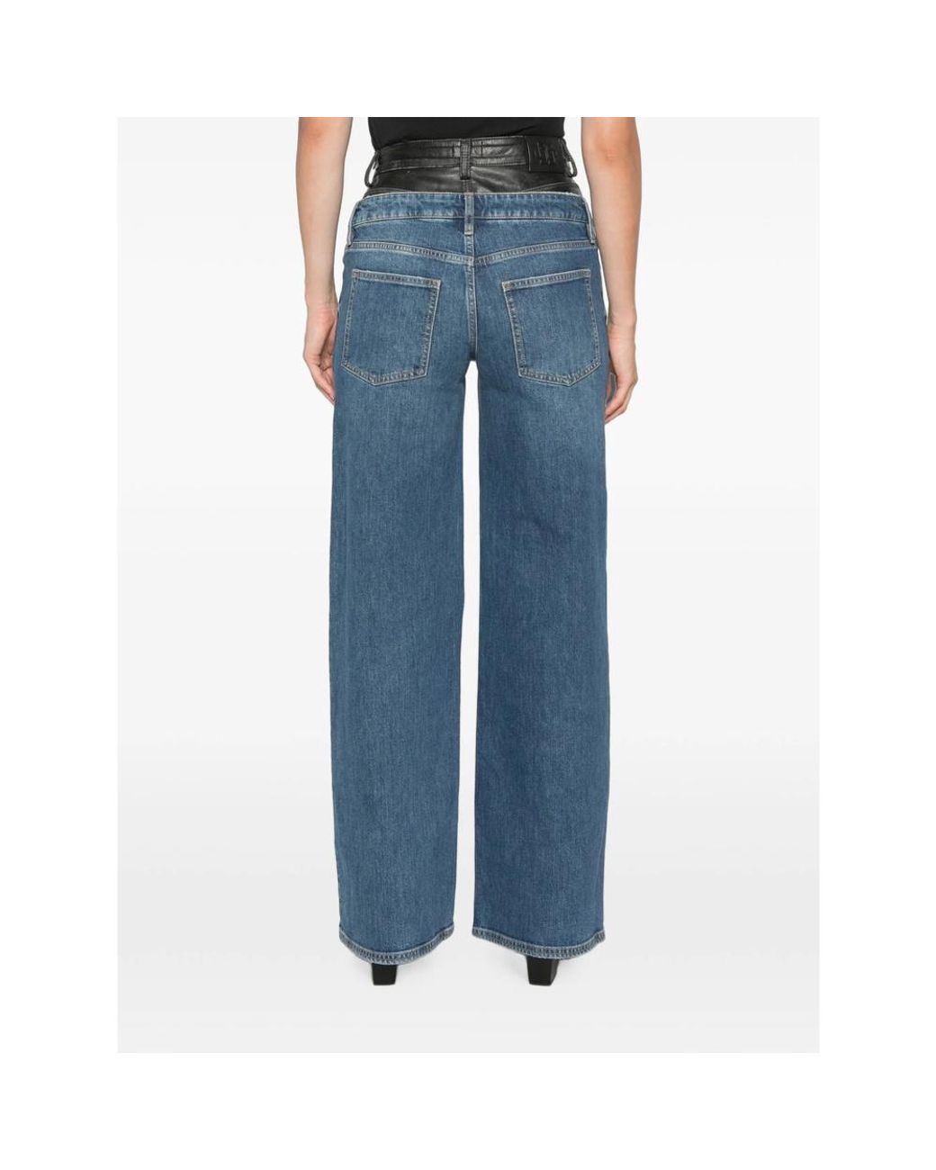 Jonathan Simkhai Blue Layered-Waistband Jeans