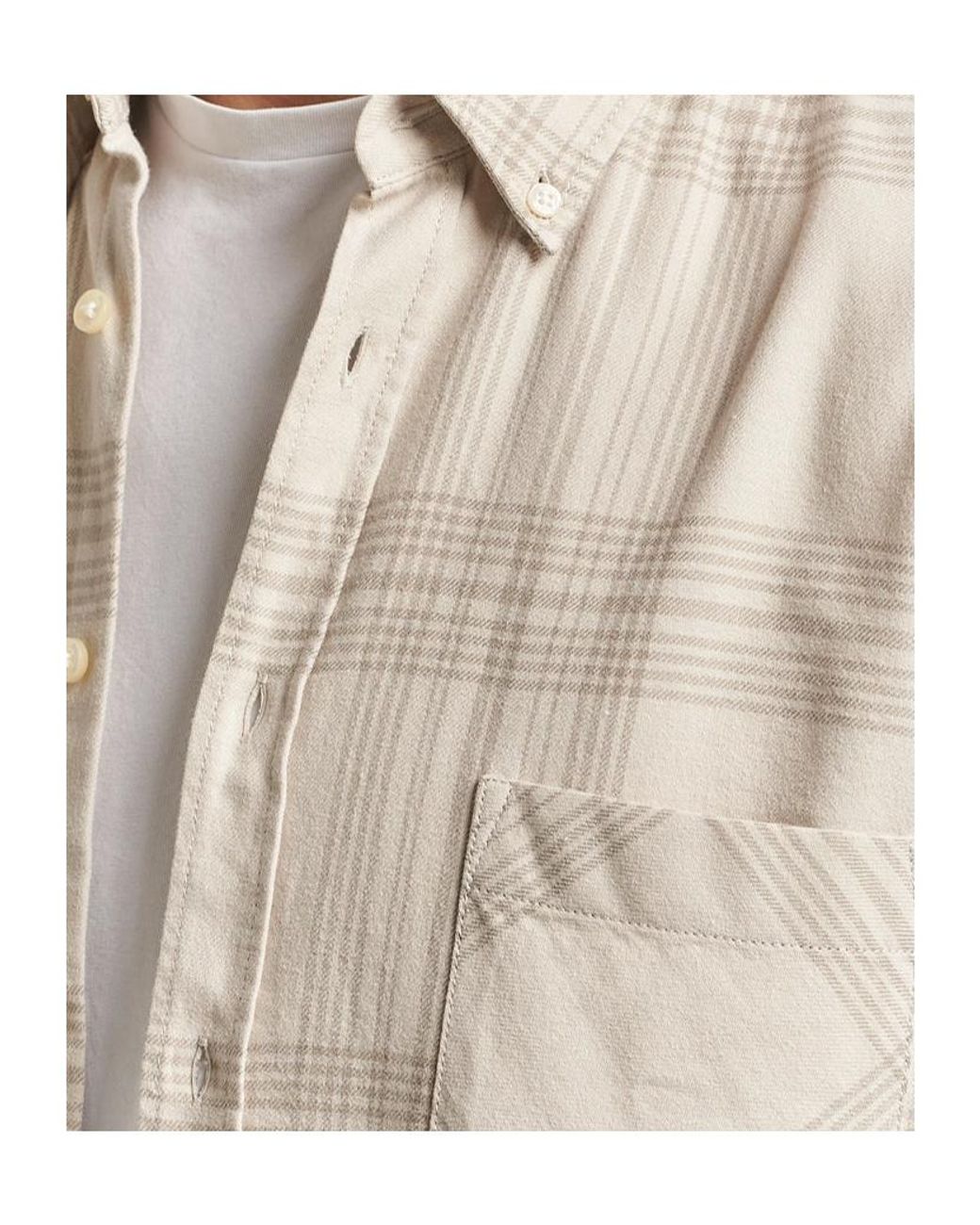 Boss Natural Checked Chest-Pocket Shirt for men