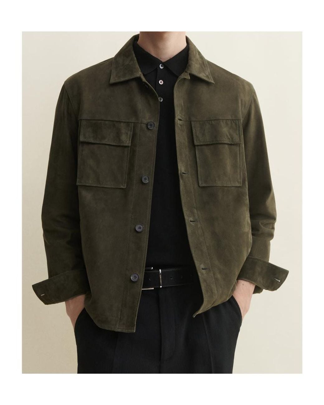 Arma Green Mex Suede Shirt Jacket for men