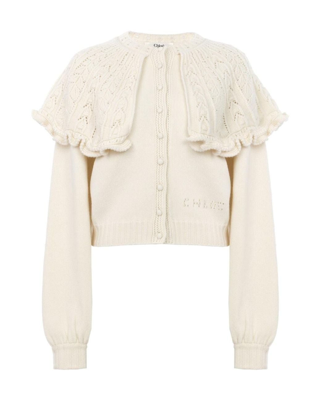 Chloé Natural Wool And Cashmere Long-Sleeved Knitwear