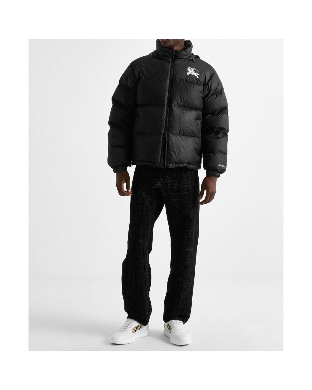 Burberry Black Stand Collar Puffer Jacket for men