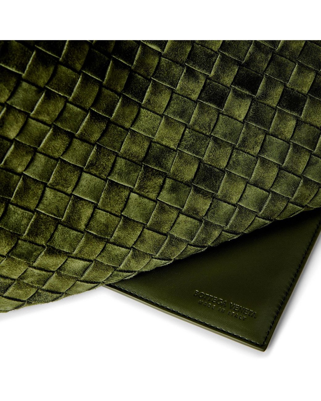 Bottega Veneta Green Military Woven Tote Bag