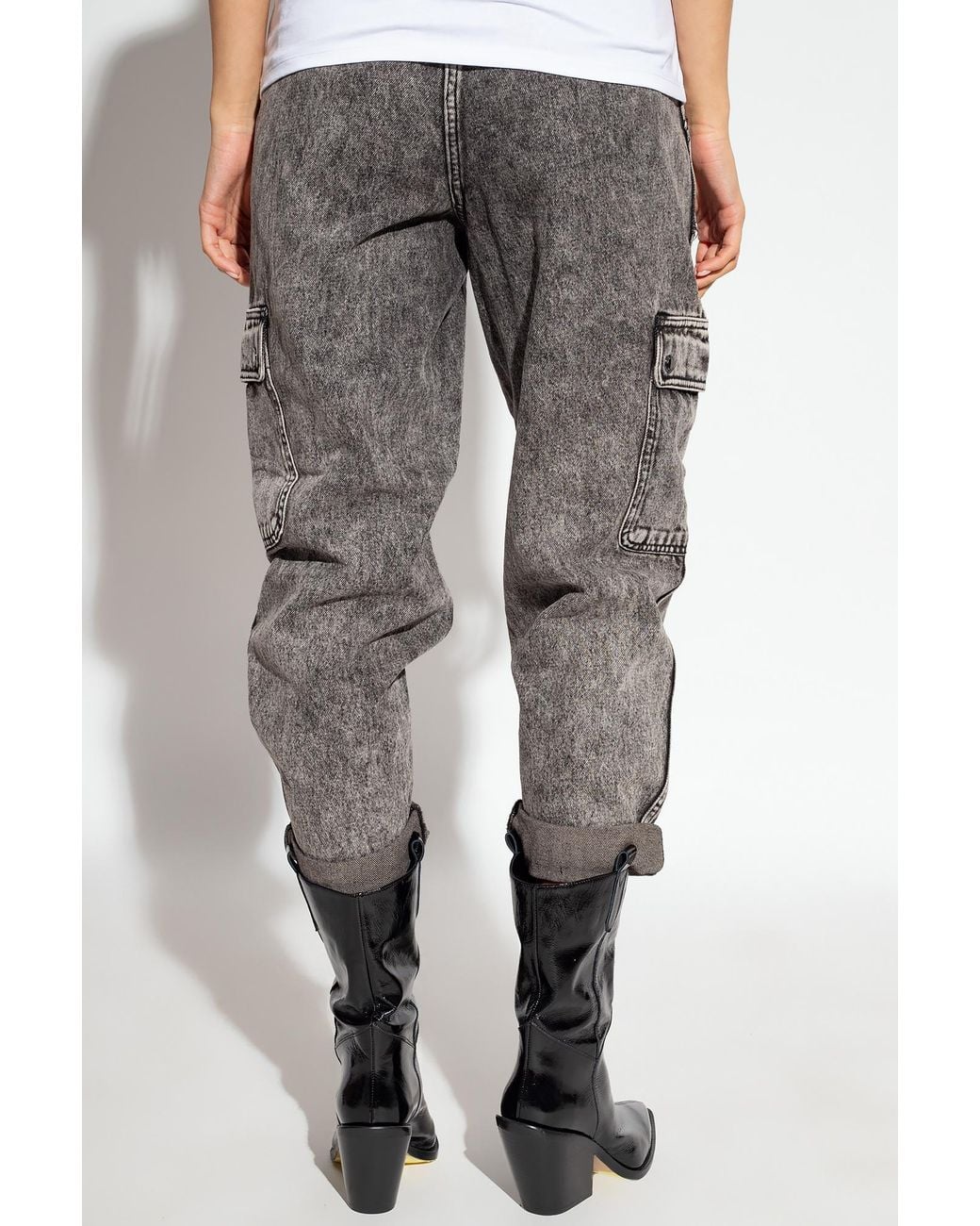 MICHAEL Michael Kors Gray Belted Straight Leg Jeans