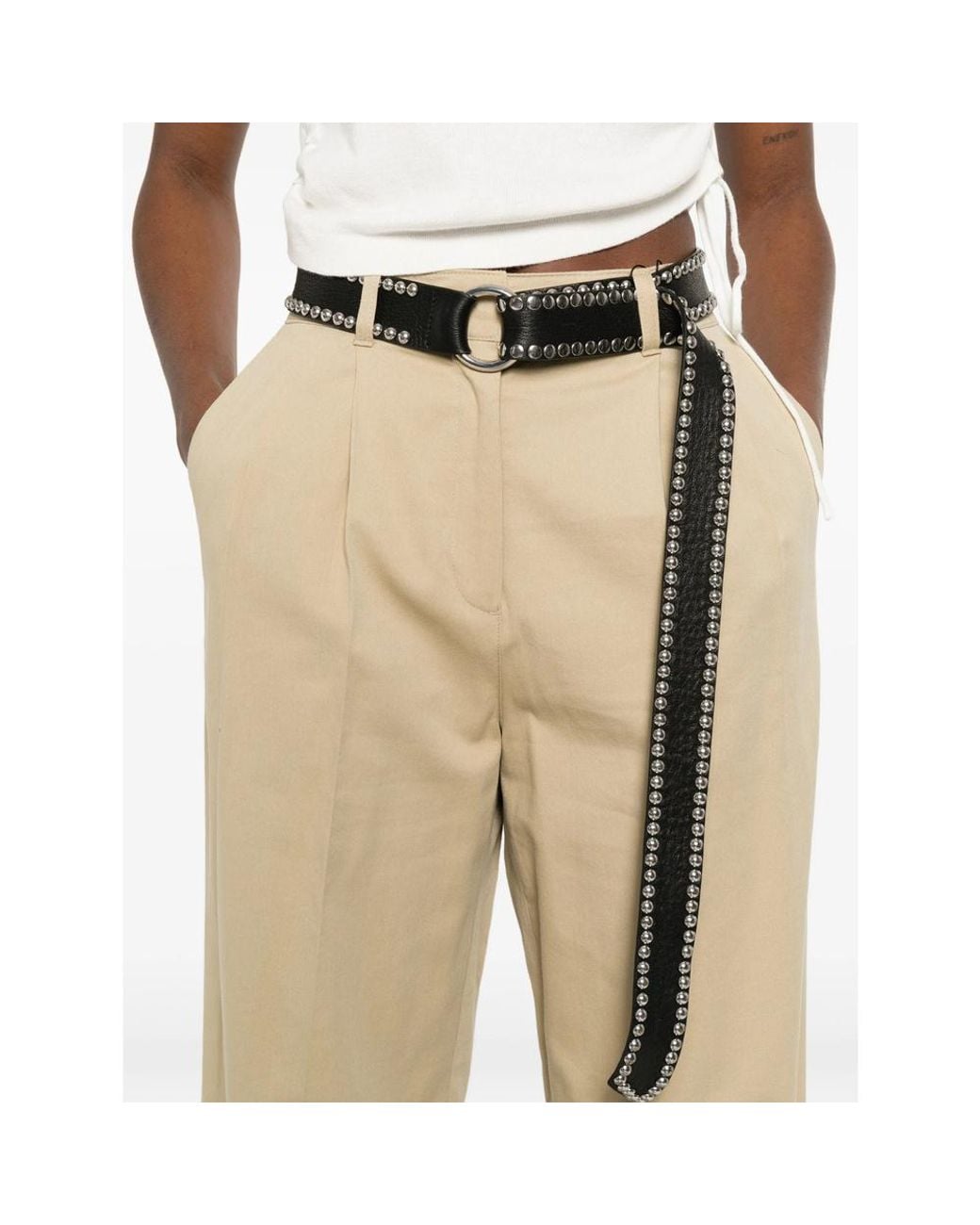 DUNST Natural Double Pleated Chino Pants