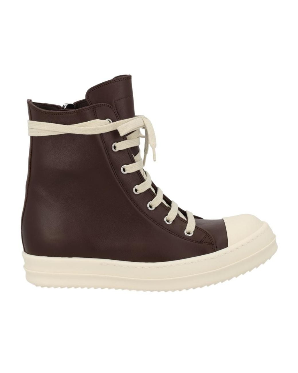 Rick Owens Brown Sneakers Leather