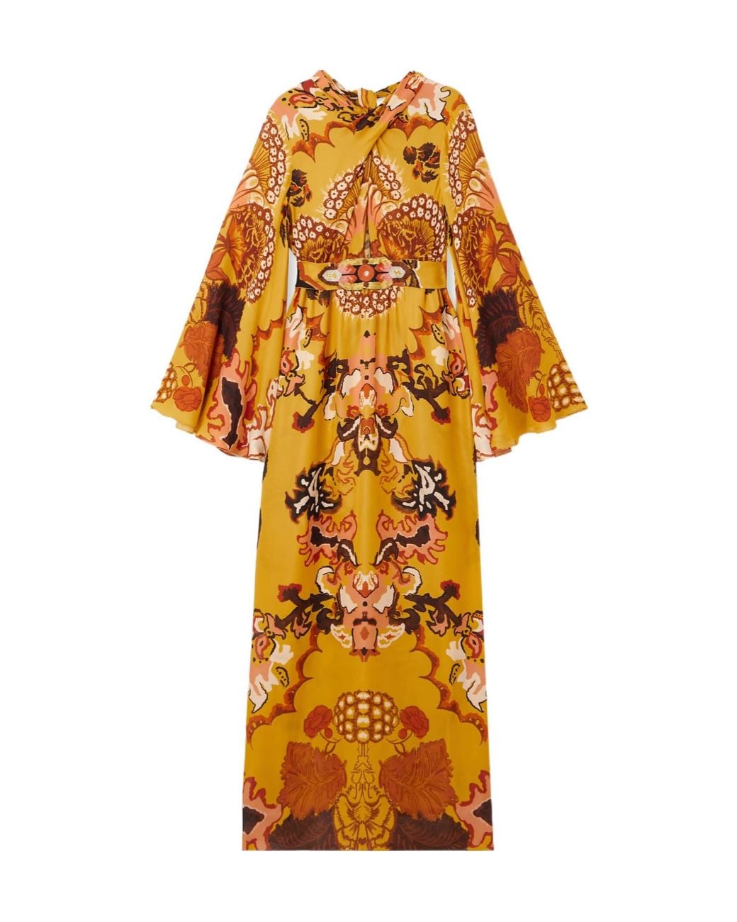 Johanna Ortiz Yellow Exclusive Silk Dress
