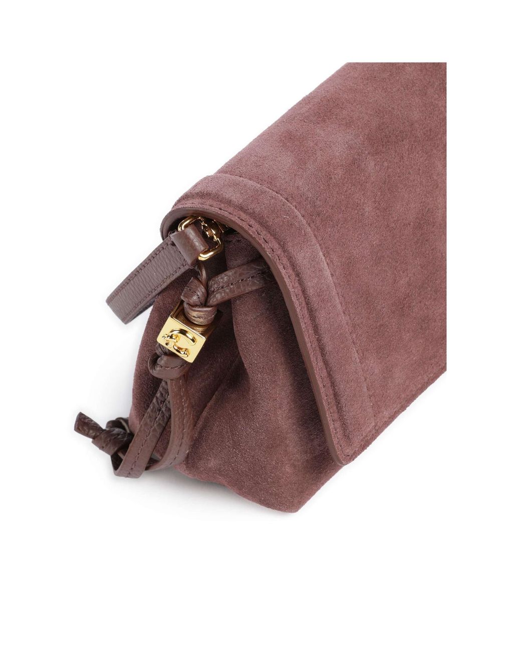 Coccinelle Purple Mini Thesssuede Leather Shoulder Bag