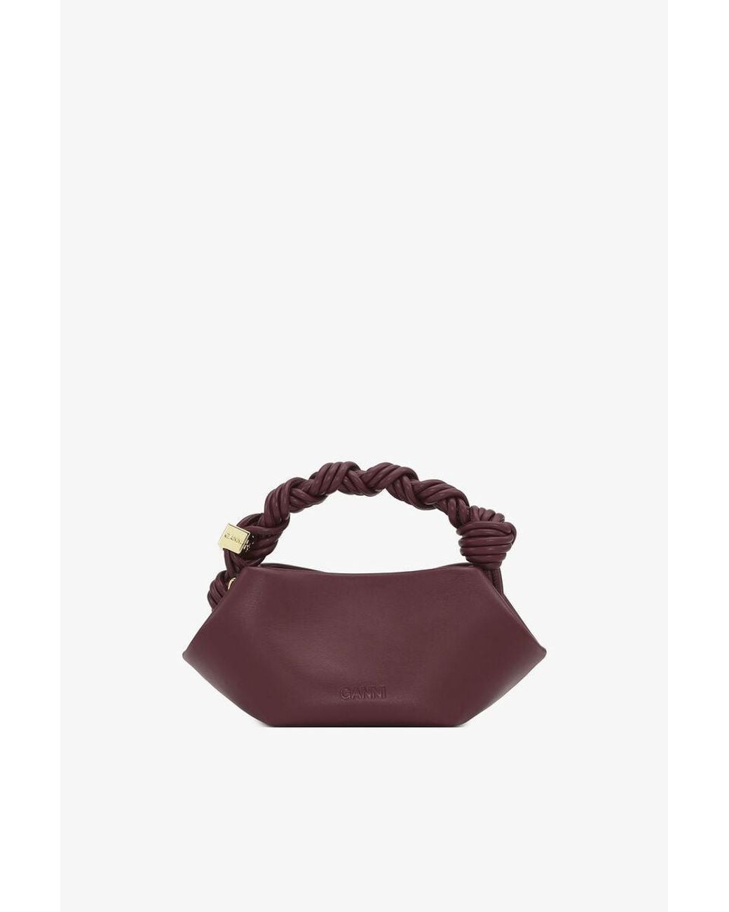 Ganni Purple Bou Mini Braided Handbag