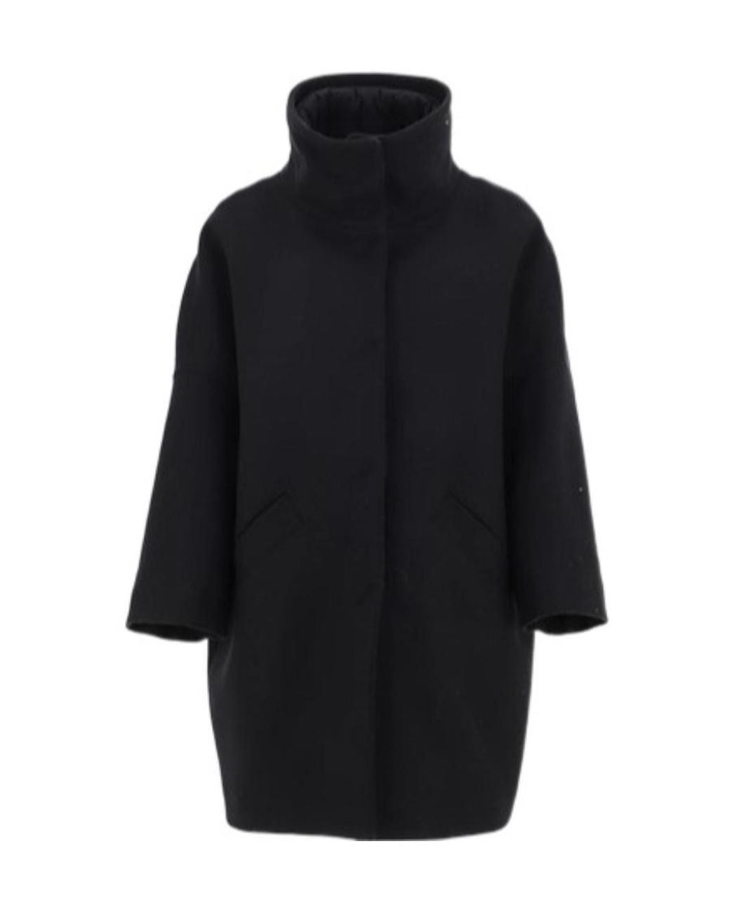 Herno Blue Snap-Buttoned High Neck Jacket
