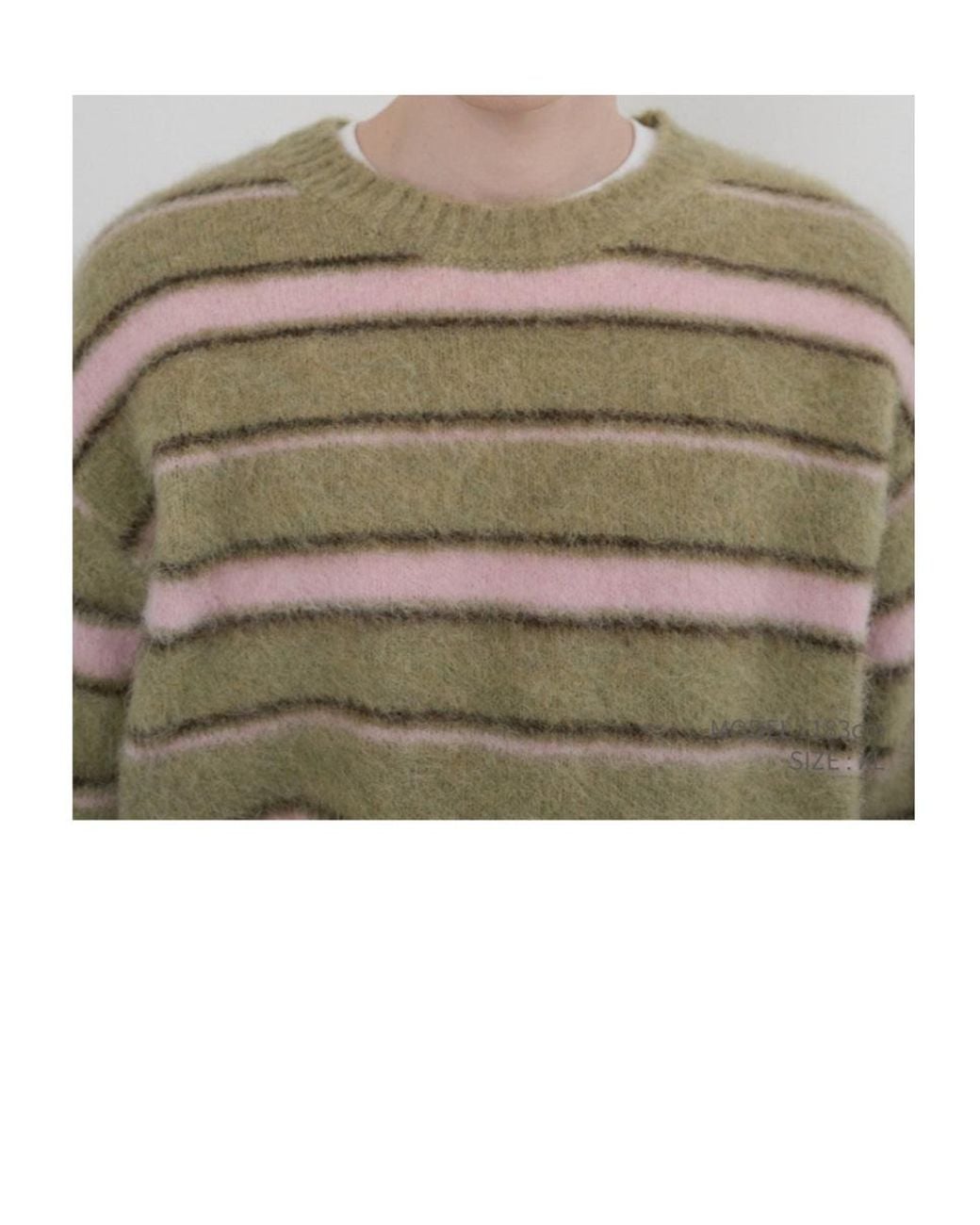 DUNST Green Striped Hairy Sweater for men