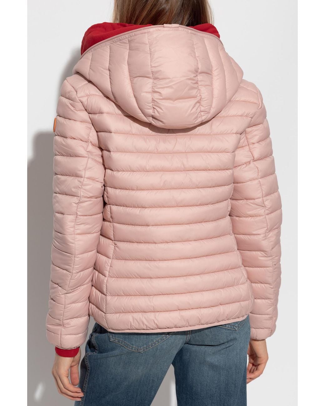 Save The Duck Pink Daisy Quilted Hooded Jacket