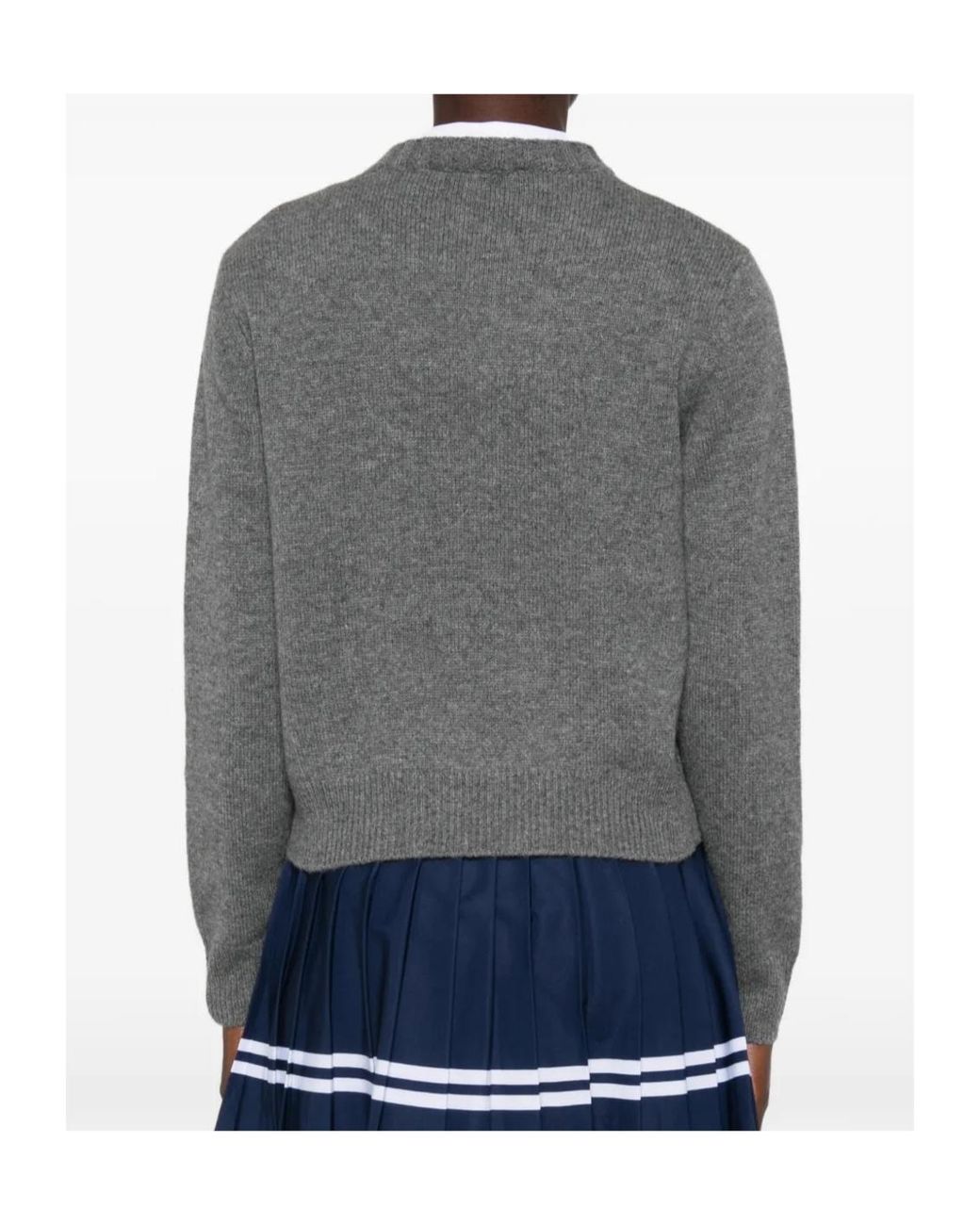 Sporty & Rich Gray Crystal-Embellished Sweater