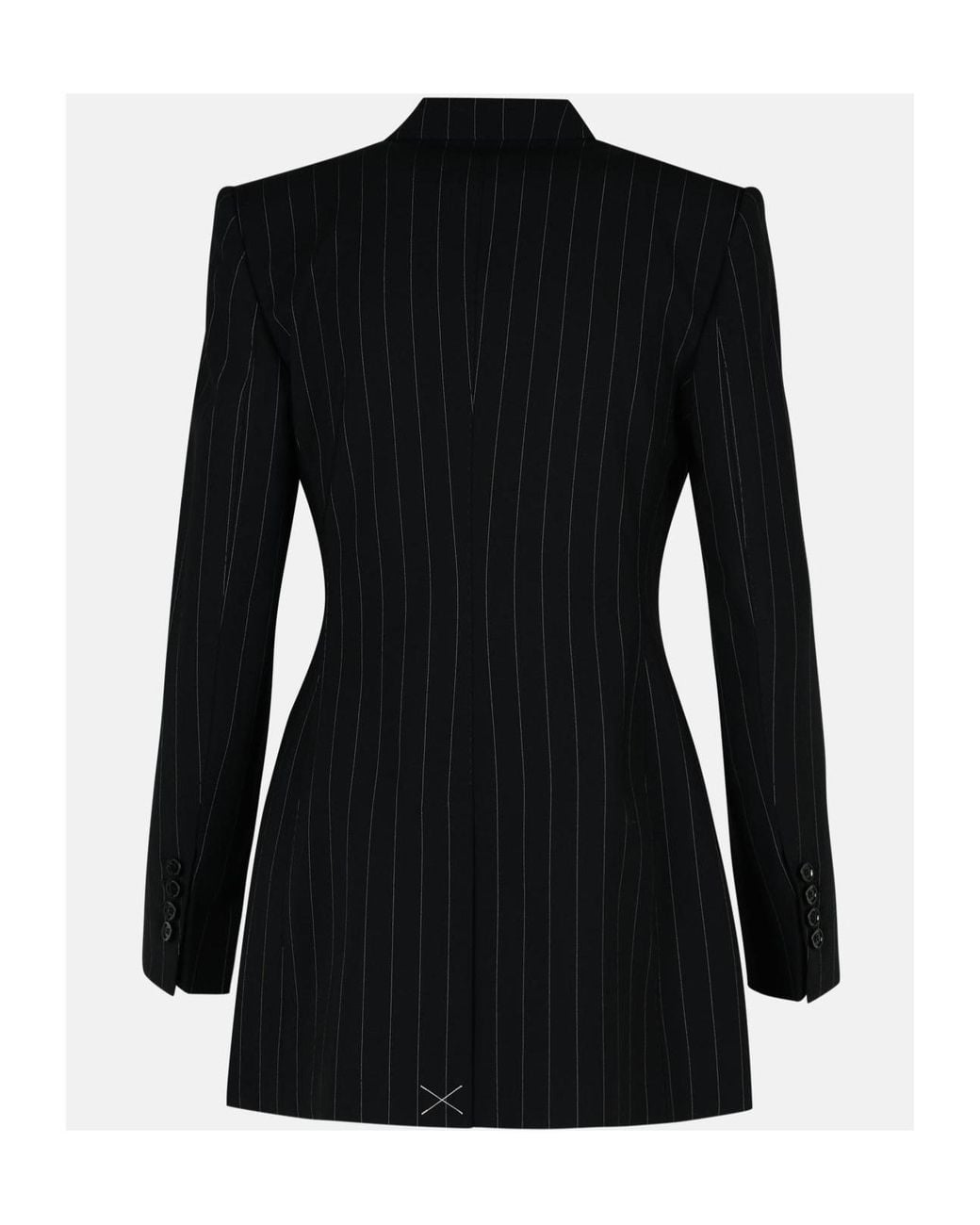 Dolce & Gabbana Black Double-Breasted Pinstriped Blazer
