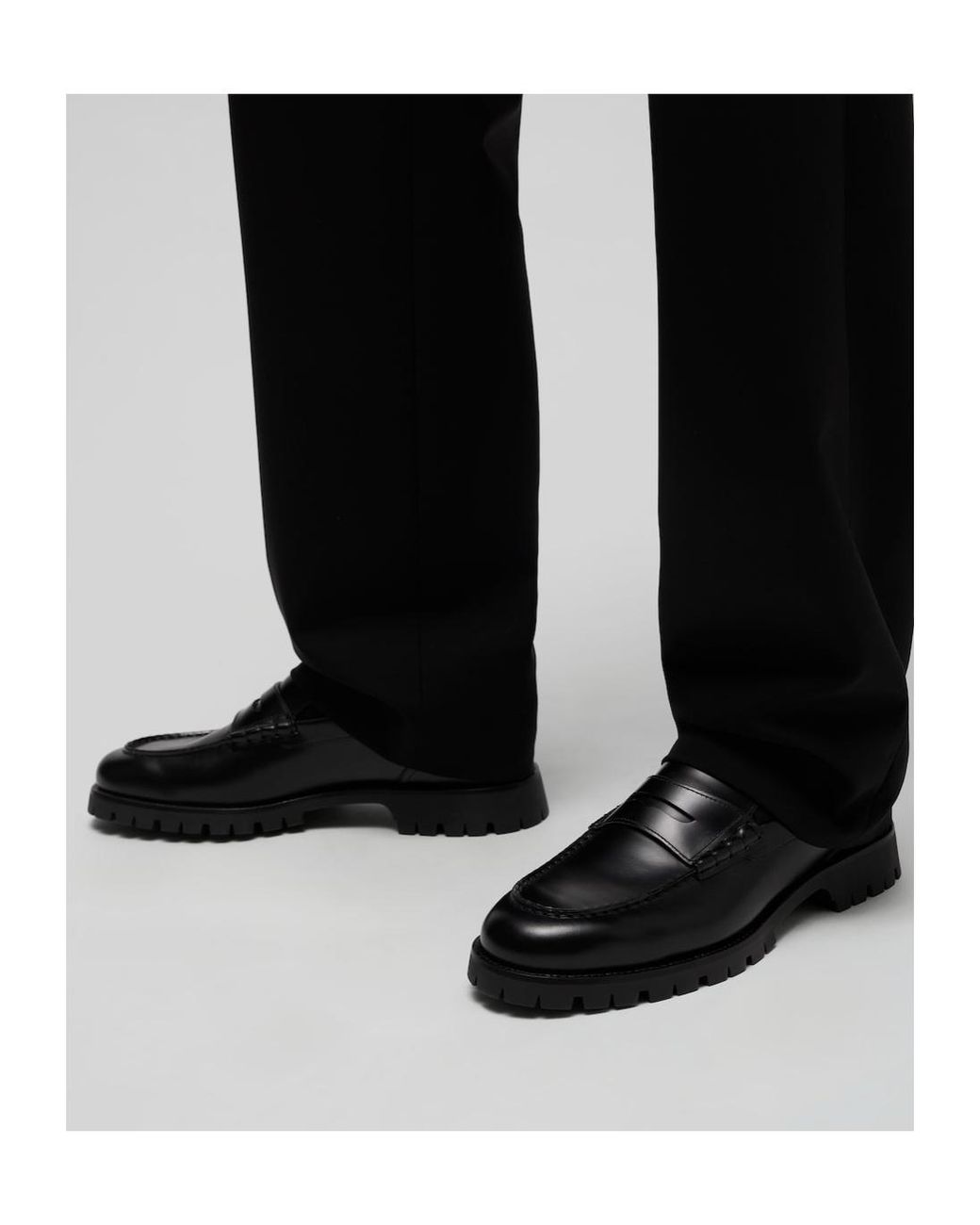 Gucci Black Loafer With Lug Sole for men