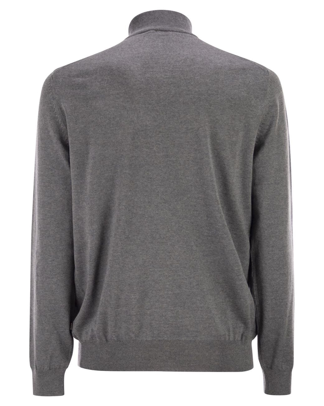 Boss Gray Boss Half Zip Knitted Sweater for men