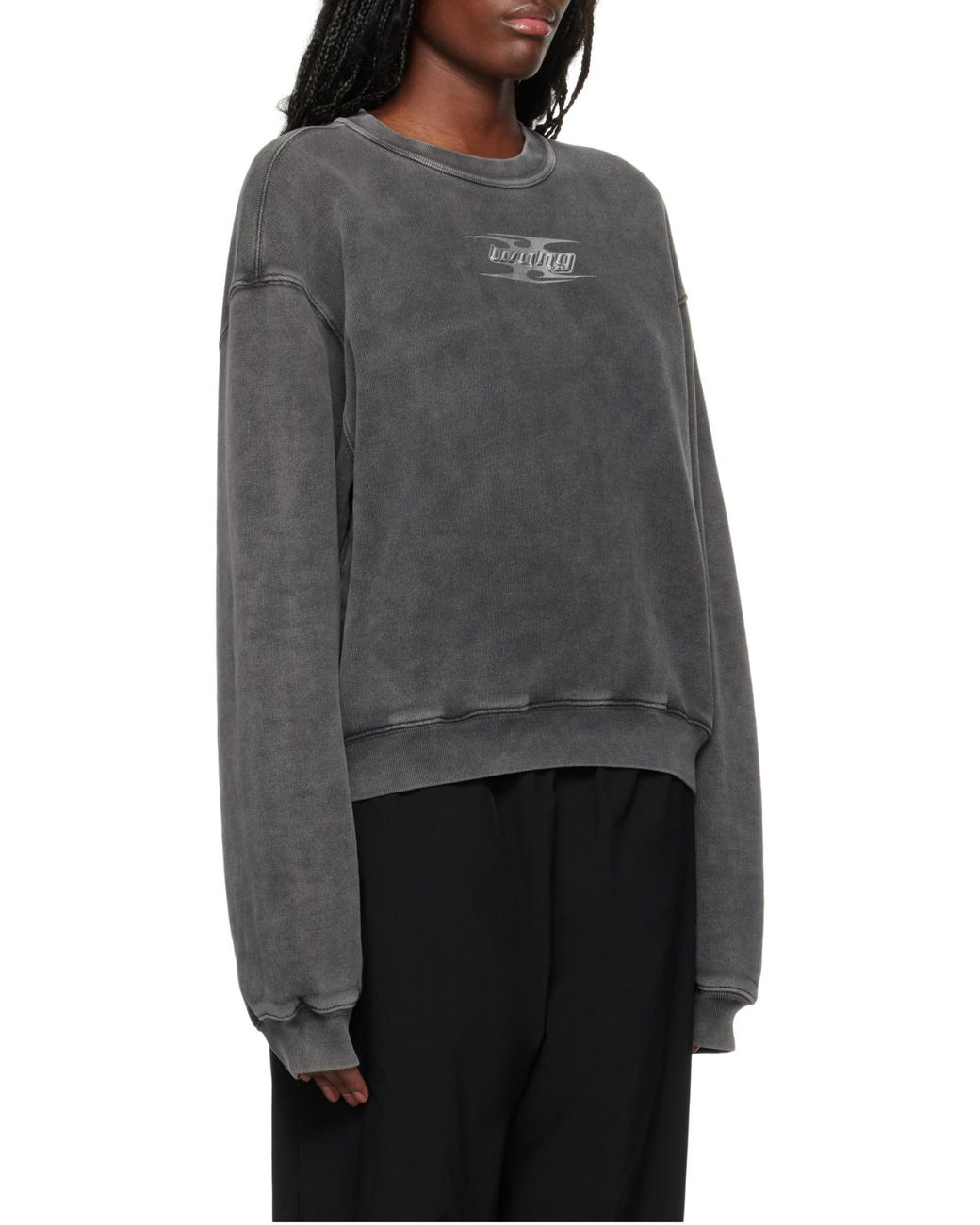Alexander Wang Gray T By Blade Logo-Embossed Sweatshirt
