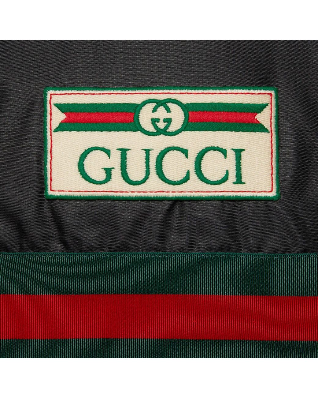 Gucci Black Logo-Patch Padded Jacket for men