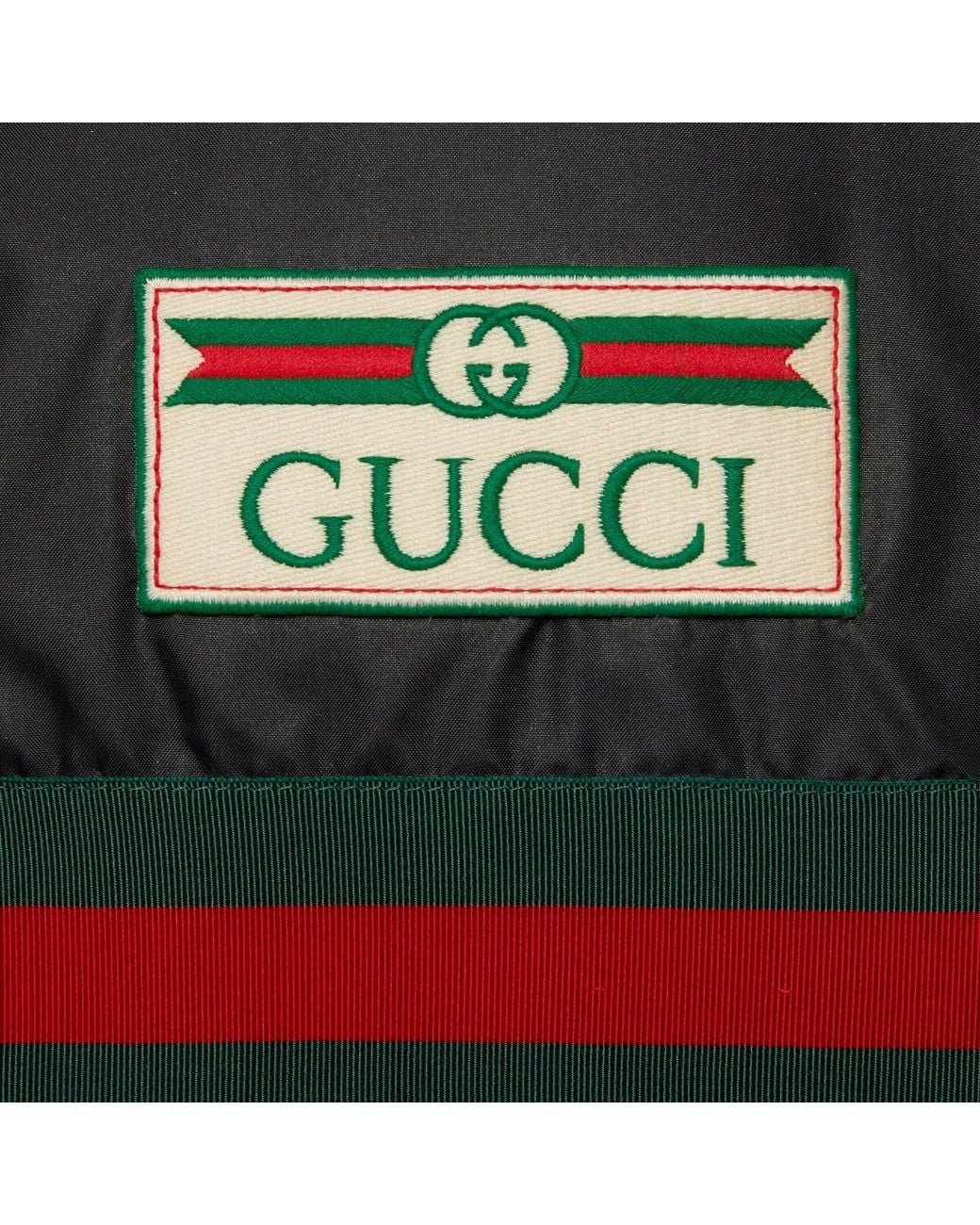 Gucci Black Logo-Patch Padded Jacket for men
