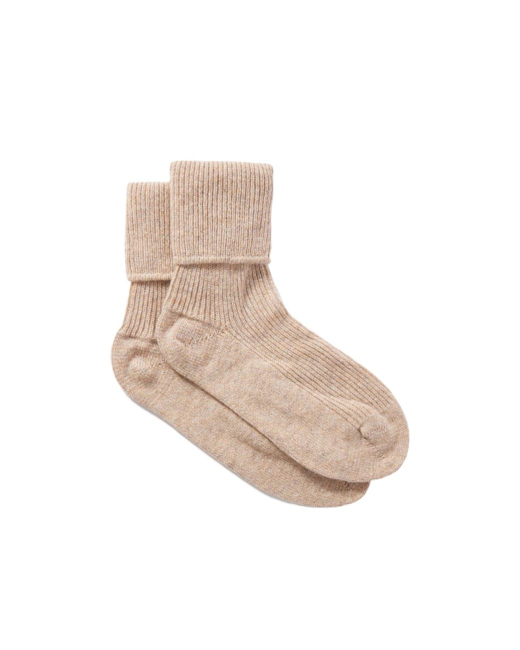 Johnstons White Ribbed Cashmere Socks