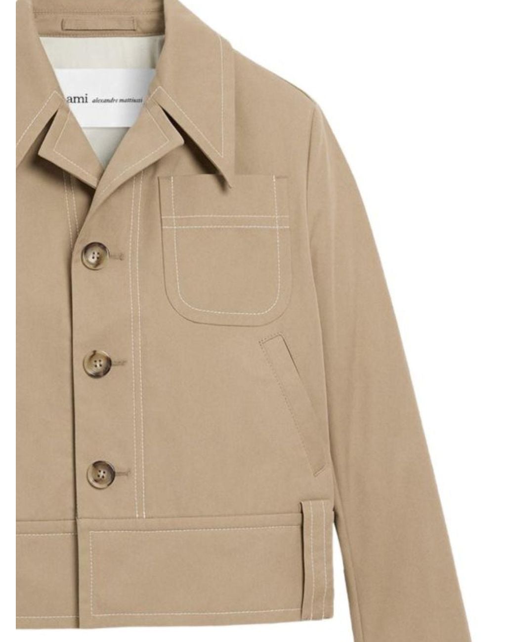 AMI Natural Ami Long Sleeved Buttoned Jacket