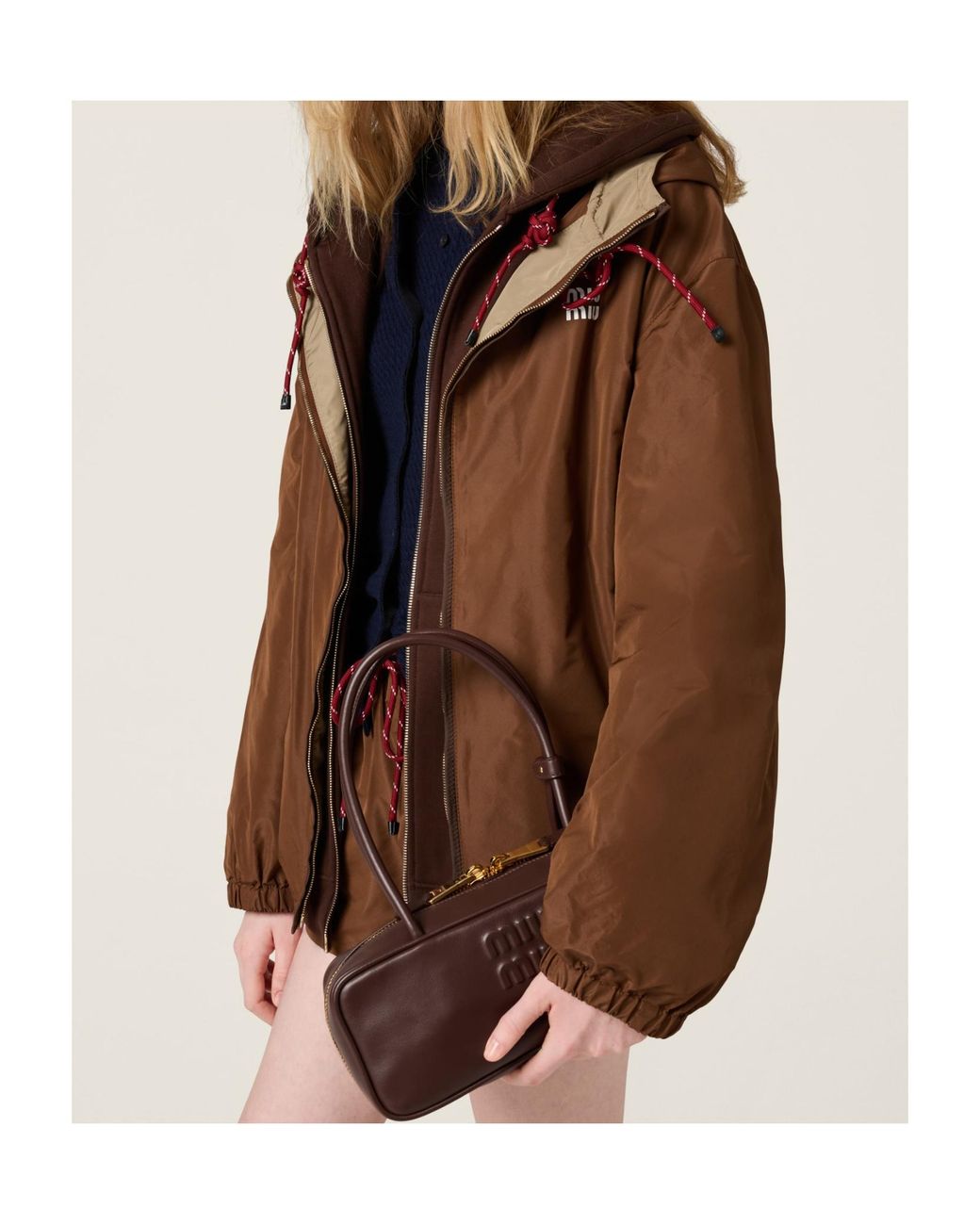 Miu Miu Brown Beau Zipped Shoulder Bag