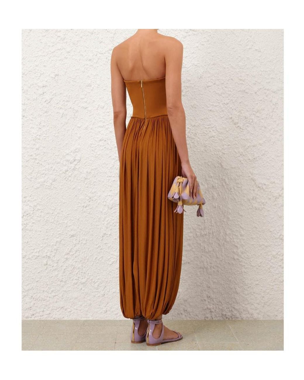 Zimmermann Brown Luna Corset Jumpsuit