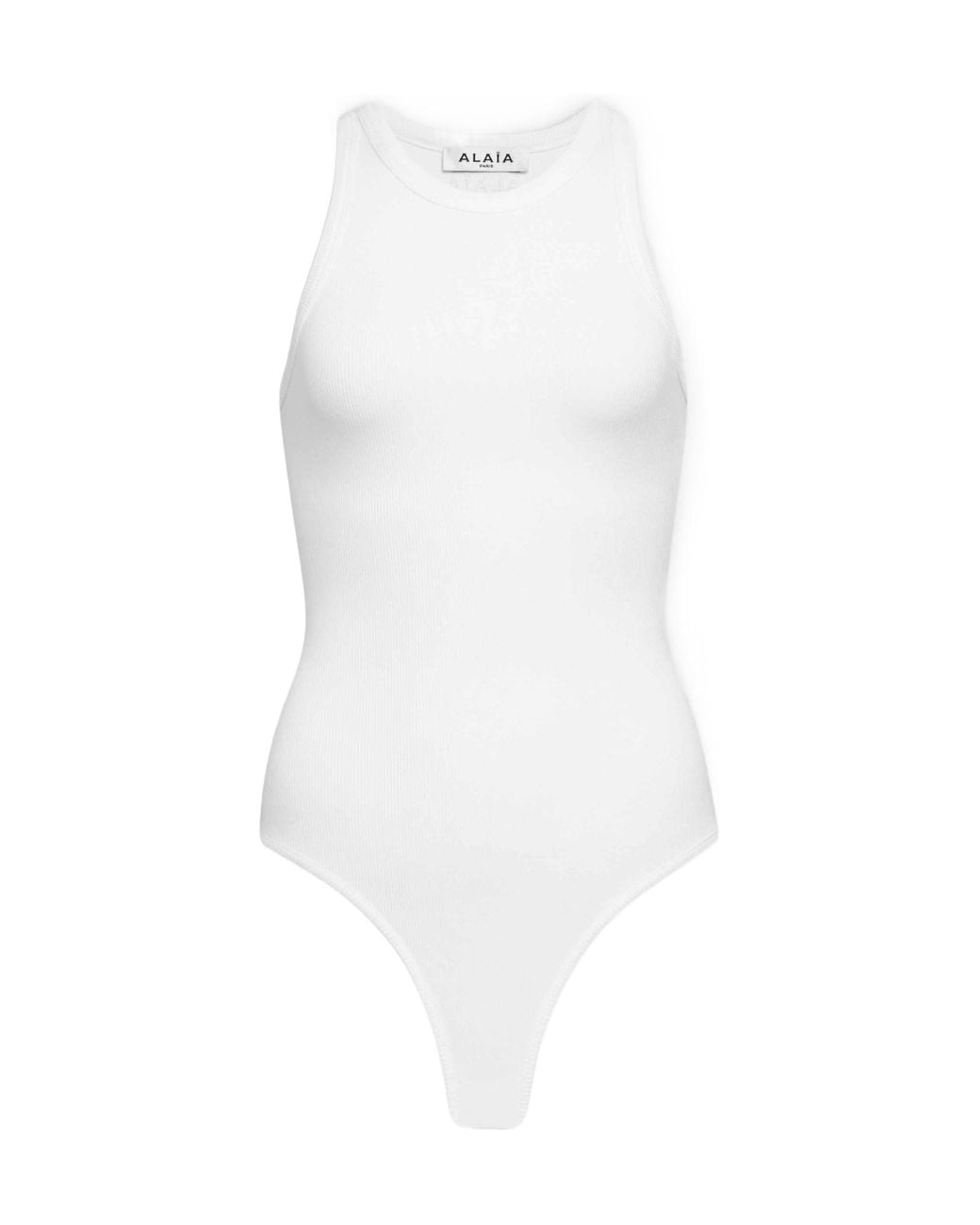 Alaïa White Alaïa Sculpting Rib Jersey Bodysuit