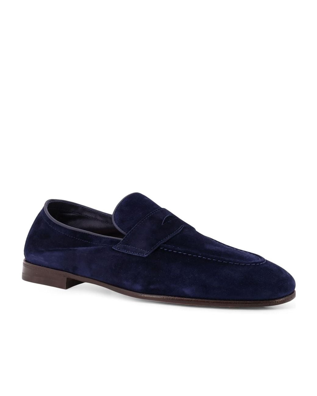 Brunello Cucinelli Blue Slip-On Penny Loafers for men