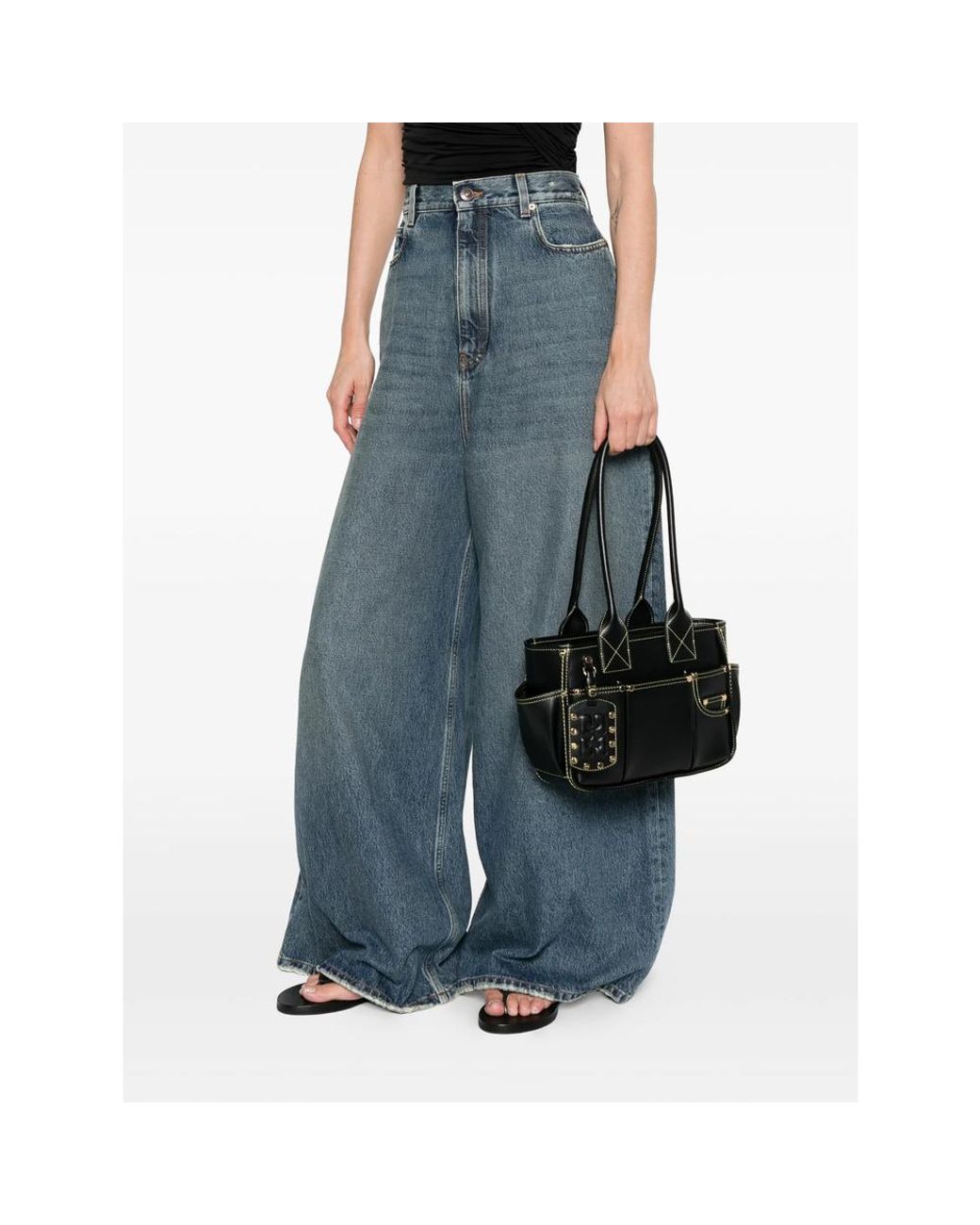 Ganni Black Posy Studded Shoulder Bag