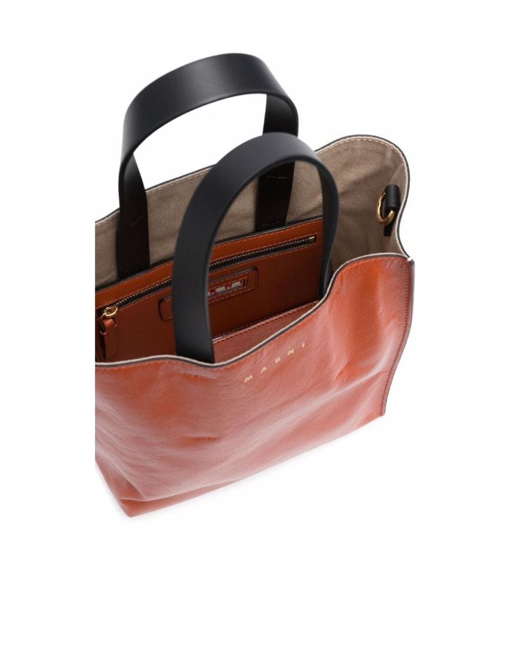 Marni Red Leather Colour-Block Tote Bag for men