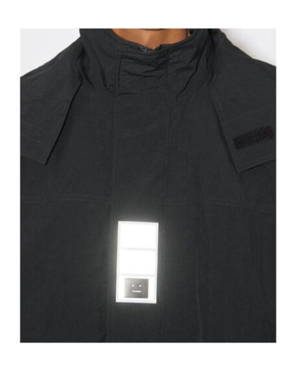 Acne Black Face-Patch Hooded Jacket for men