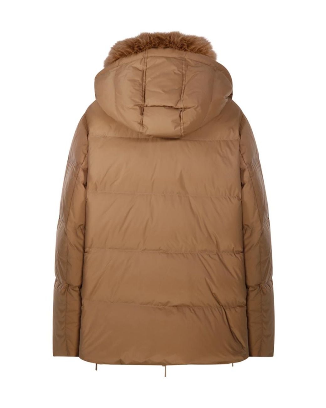 Yves Salomon Brown Hooded Down Jacket