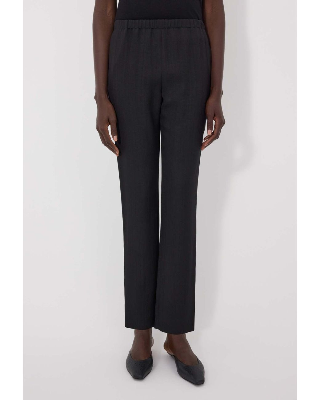 Loulou de Saison Black Scot Straight-Leg Pants