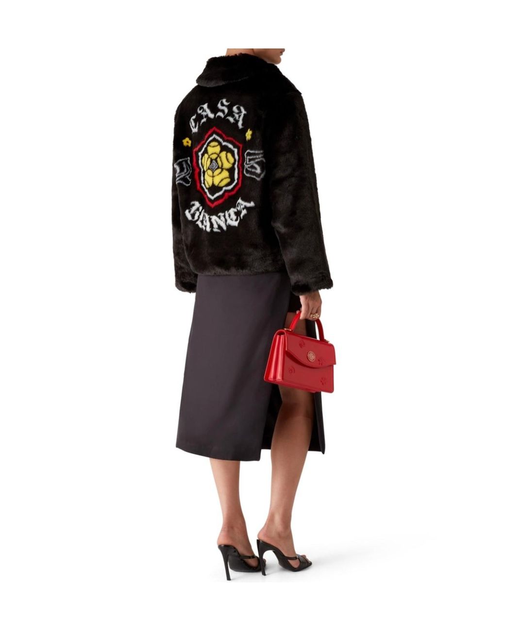 Casablanca Black Paris Faux-Fur Jacket