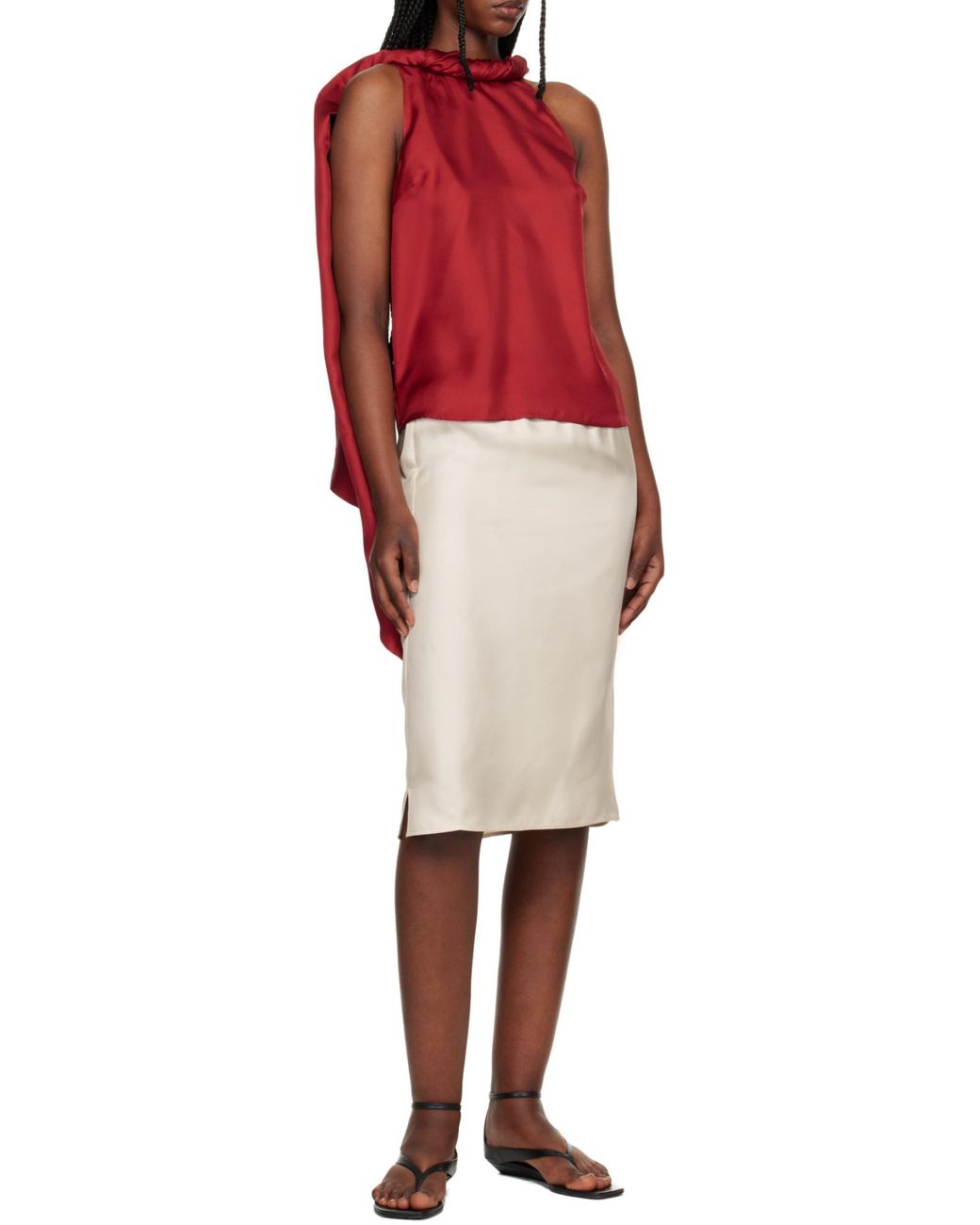 Loulou de Saison Red Wilma Draped Top