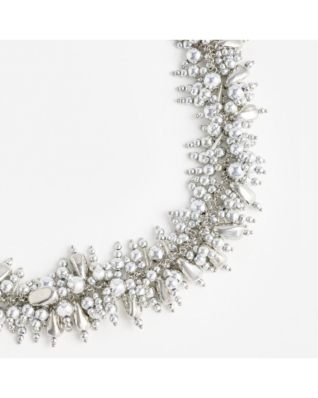 Self-Portrait White Beaded-Embellished Necklace
