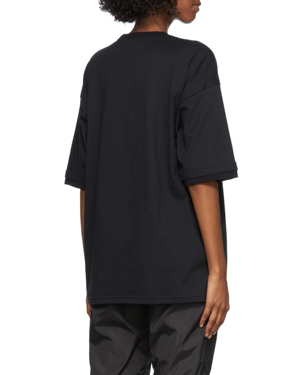Ambush Black Chain Collar Detailed Crewneck T-Shirt for men