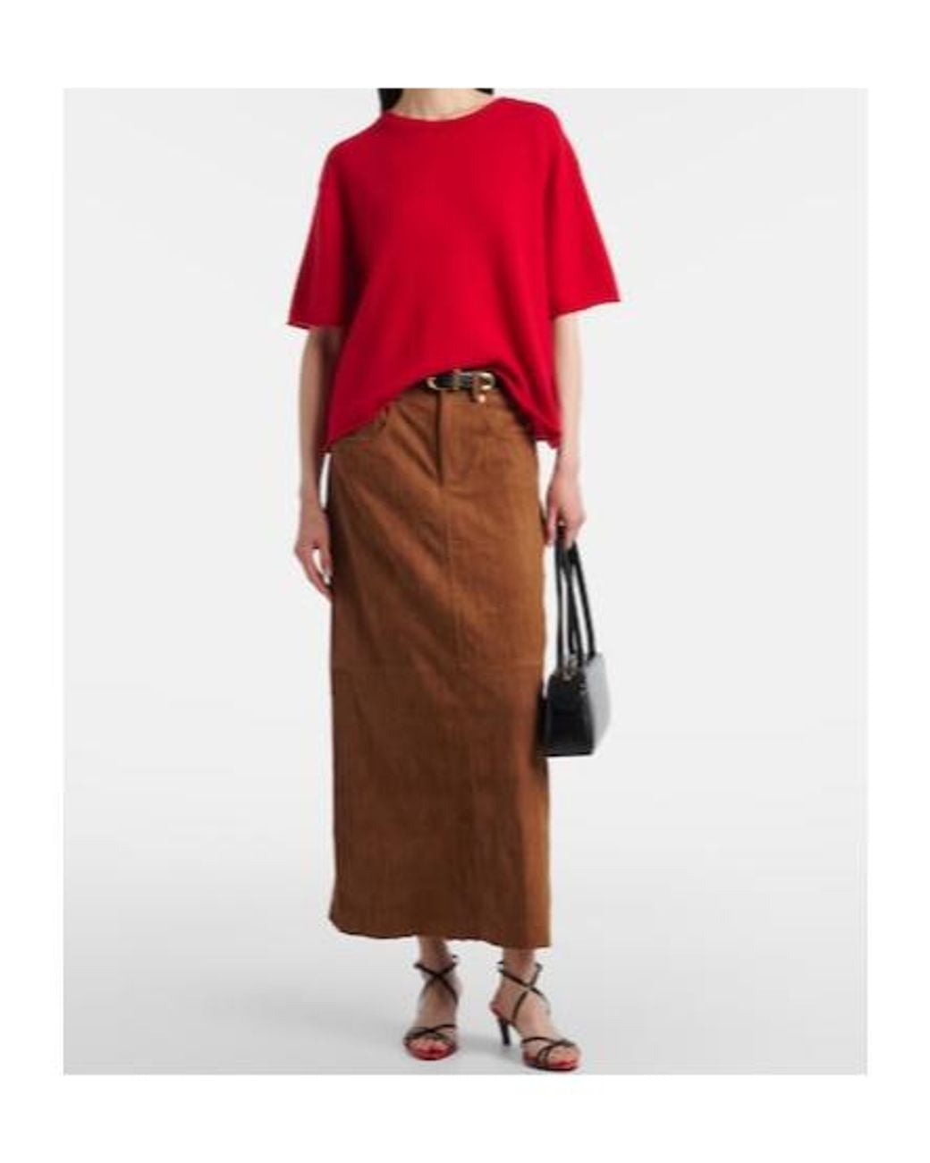 Proenza Schouler Brown Label Nayah Suede Midi Skirt