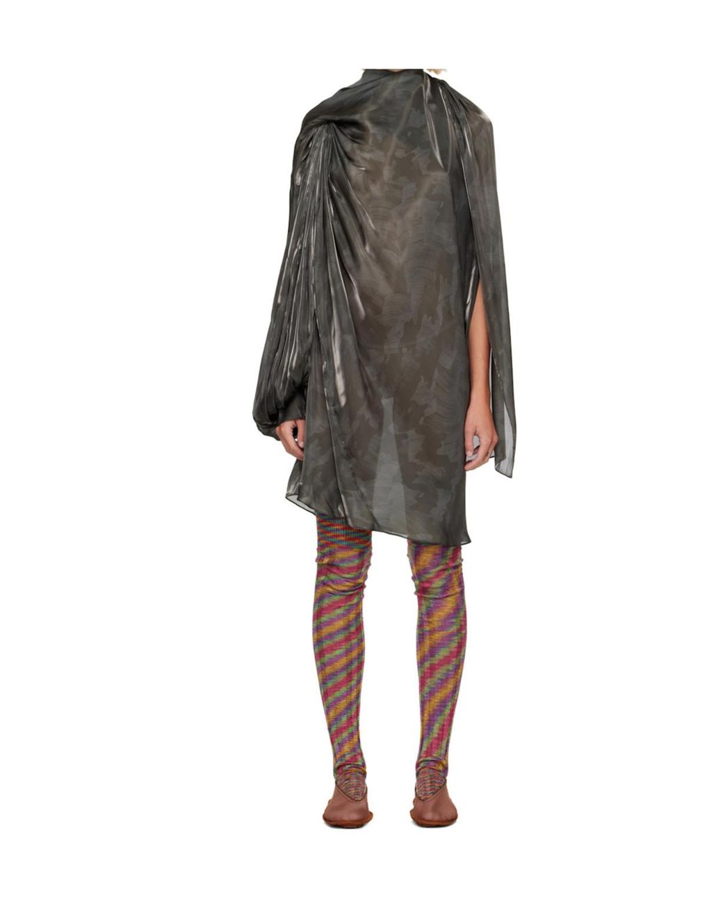 Kiko Kostadinov Gray Asymmetrical Dress