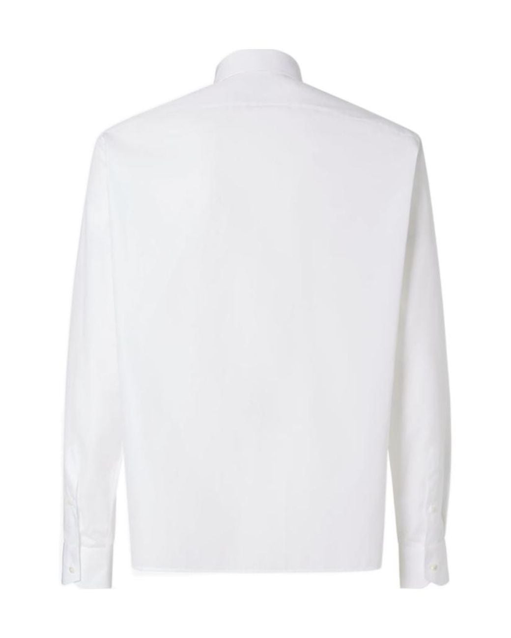 Fendi White Zip-Pocket Logo Printed Shirt for men