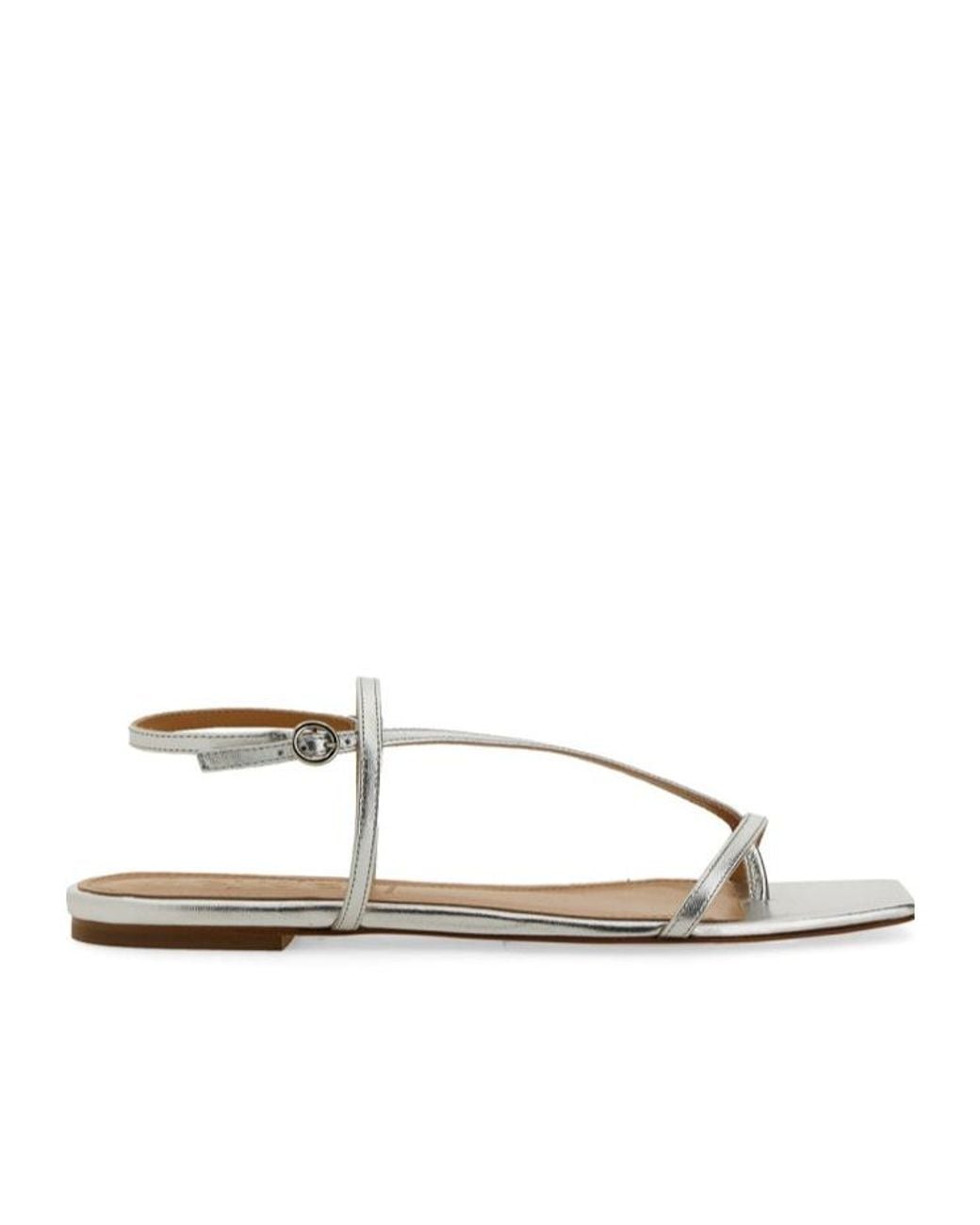 Aeyde White Ella Leather Sandals