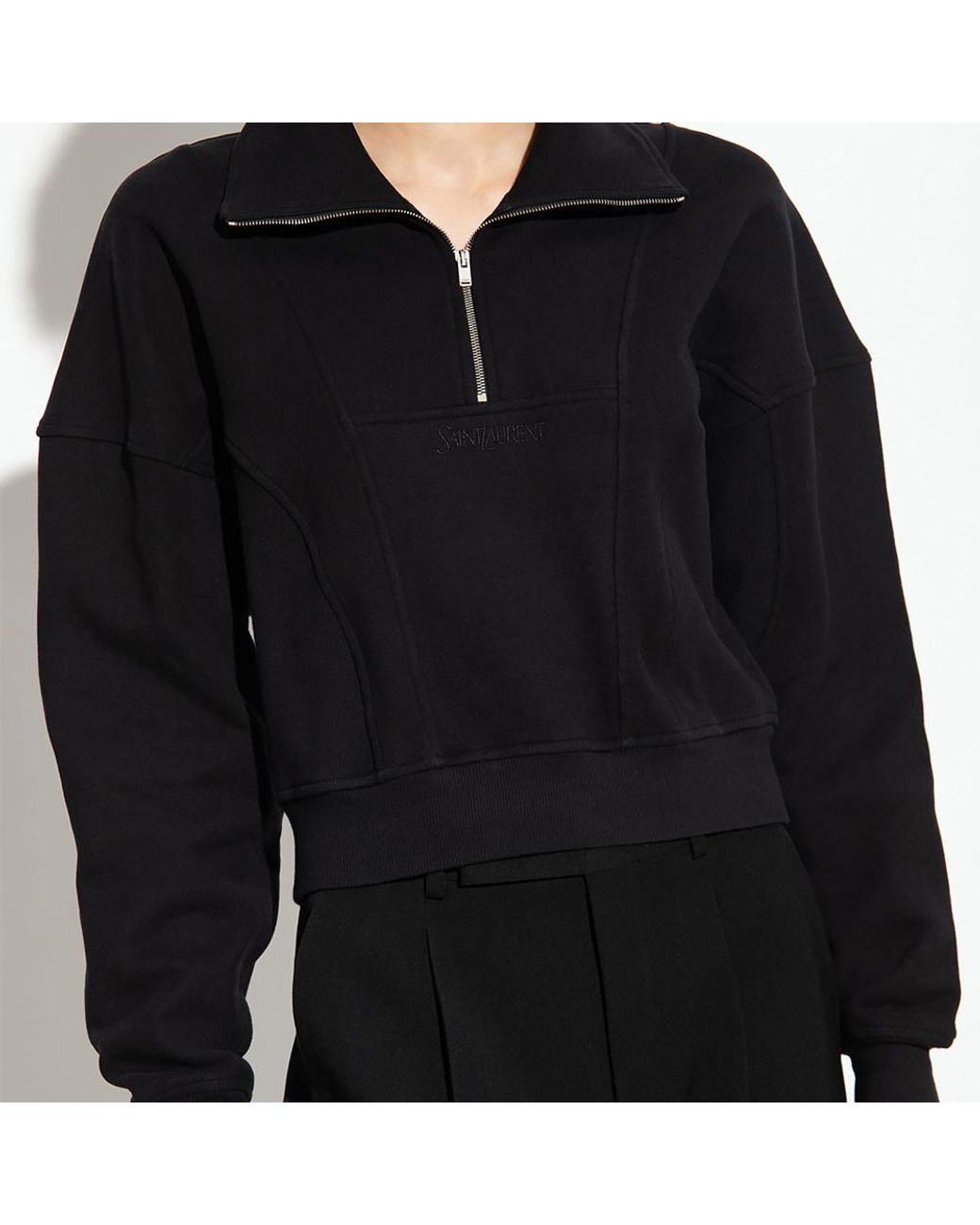 Saint Laurent Black Embroidered Sweatshirt
