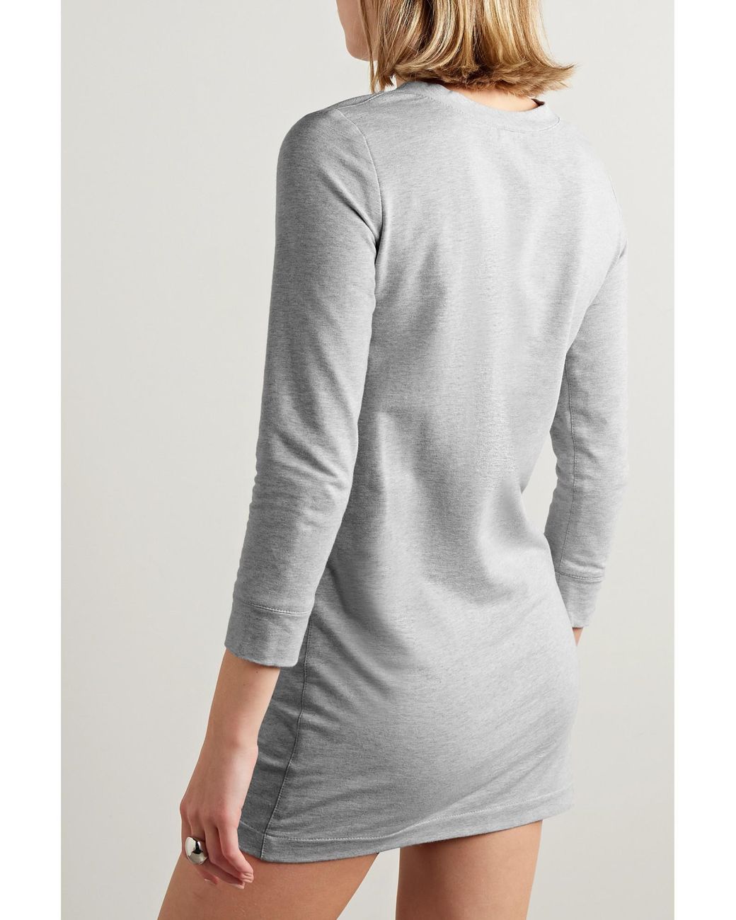 Norma Kamali Gray Waist-Tightening Mini Dress